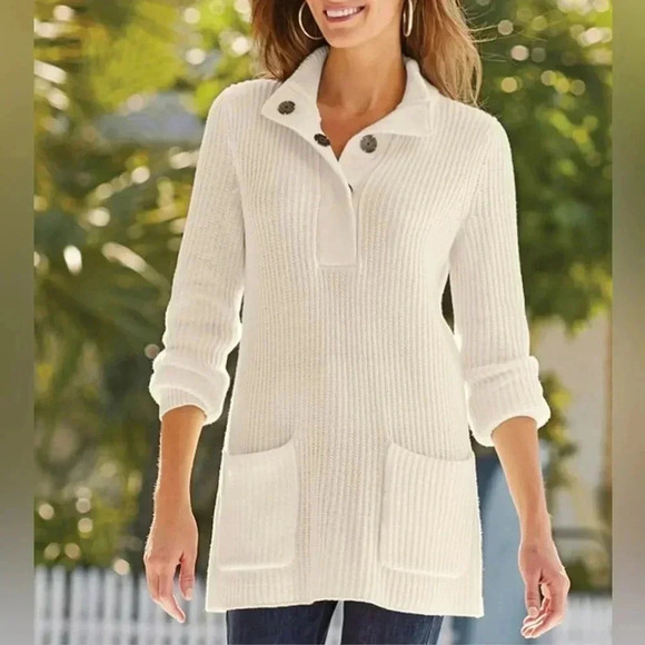 Soft Surroundings NWT Highland Tunic Sweater  Cream Size 3X - Picture 4 of 10